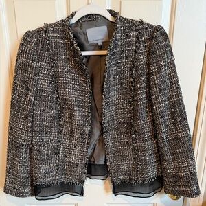 Nordstrom brand boucle jacket. Black/gray blend. Size Large. EUC